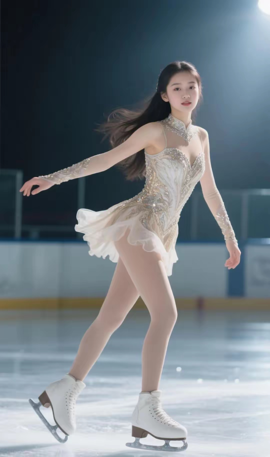 美妙舞姿！花样滑冰选手完美演绎